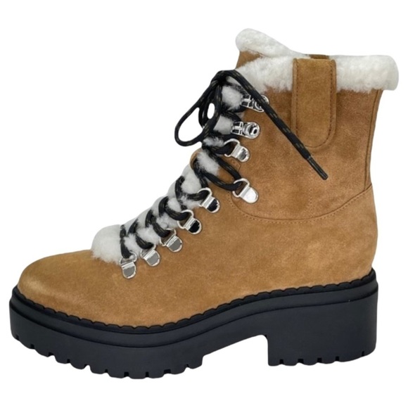 Marc Fisher Nalina Tan Leather Fur Tim Womens Ankle Boots Size 6.5M - Picture 2 of 10